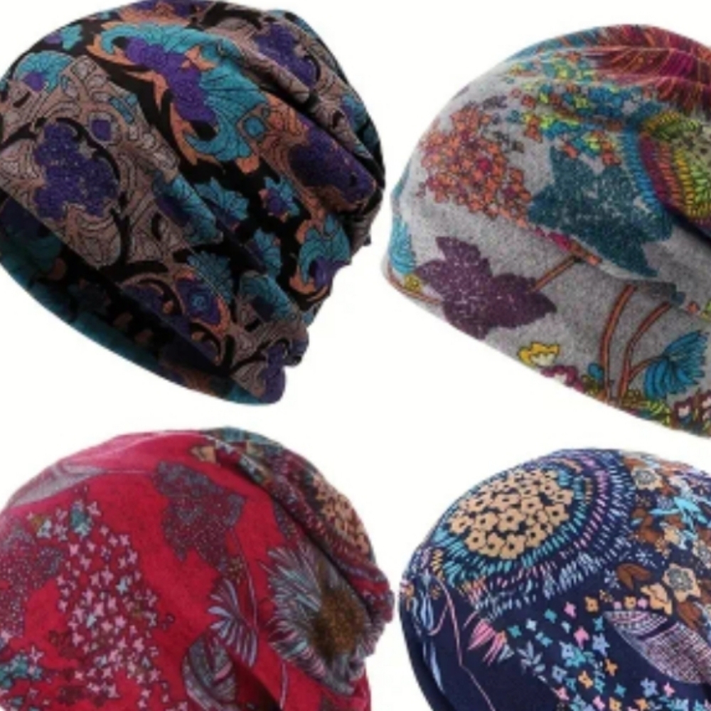 > New One Floral Patterned Beanie